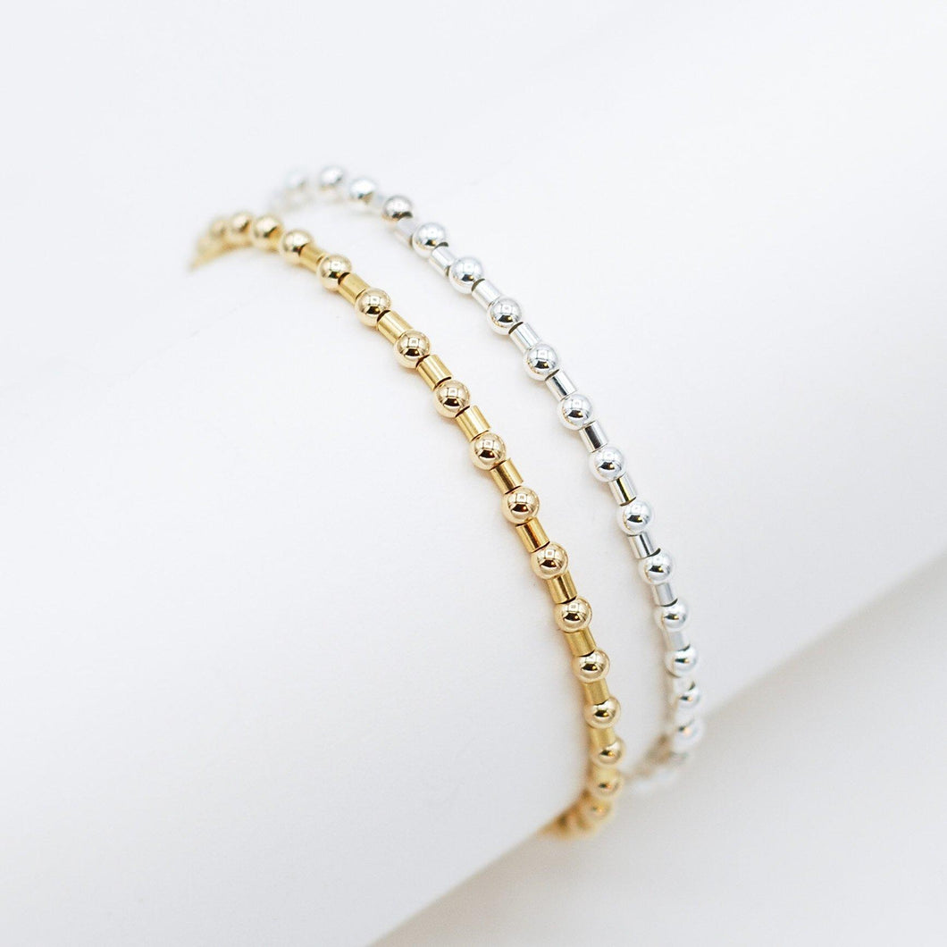 3mm Goldfill & Crimp Beads Bracelet